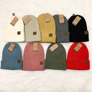 C.C Classic Ribbed Unisex Beanies for Adults, Winter Hats, Premium Warm Cozy Hat